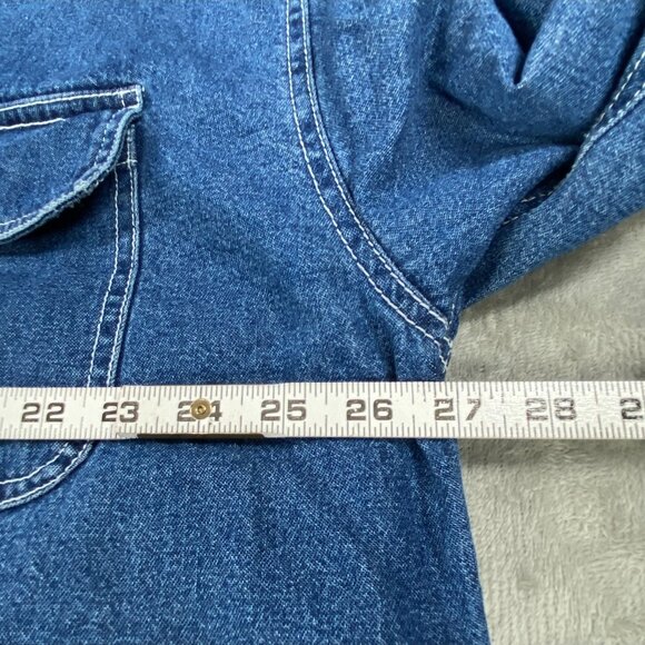 Levi Strauss & Co Shacket Mens 2XL Blue Denim Fleece Lined Workwear Button Up - Picture 9 of 11